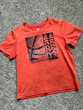 Adidas Youth Orange Basketball Graphic T-Shirt, Size 6